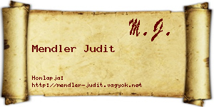 Mendler Judit névjegykártya